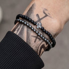 Frosted Stone Volcanic Stone Combination Beaded Men's Bracelet - The Light of Inspiration