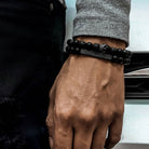 Frosted Stone Volcanic Stone Combination Beaded Men's Bracelet - The Light of Inspiration