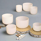 "Handmade crystal sound bowl set for meditation and sound healing."