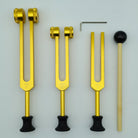 Aluminum Alloy Tuning Fork Suit Fork Gold 3 PCs With Base - The Light of Inspiration