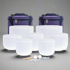 "Handmade crystal sound bowl set for meditation and sound healing."